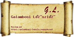 Galambosi László névjegykártya