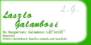 laszlo galambosi business card